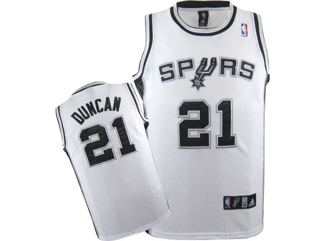 NBA San Antonio Spurs 21 Tim Duncan Authentic Home White Jersey